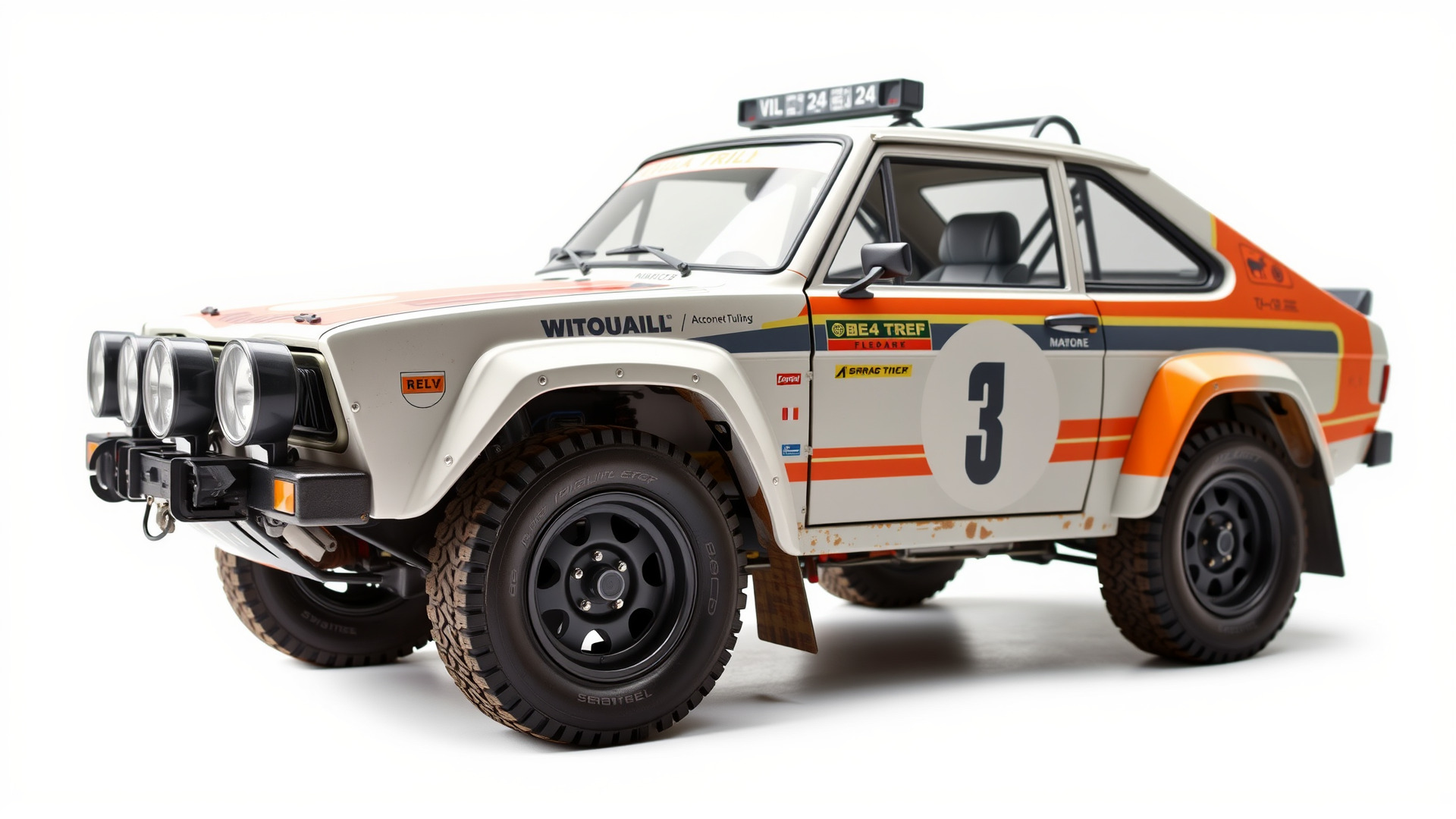 Retro Rally Car Model Pack with Aerodynamic Frame and Off-Roa... Low-poly 3D model_4