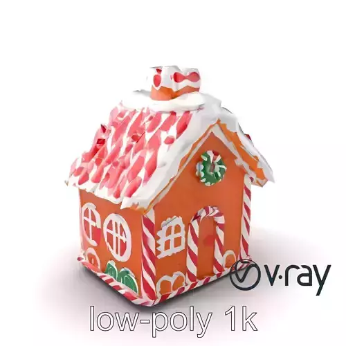 Whimsical Candy Cane Cottage model pack Low-poly 3D model