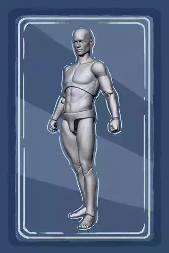 Articulated Slender Male Action Figure 3D print model
