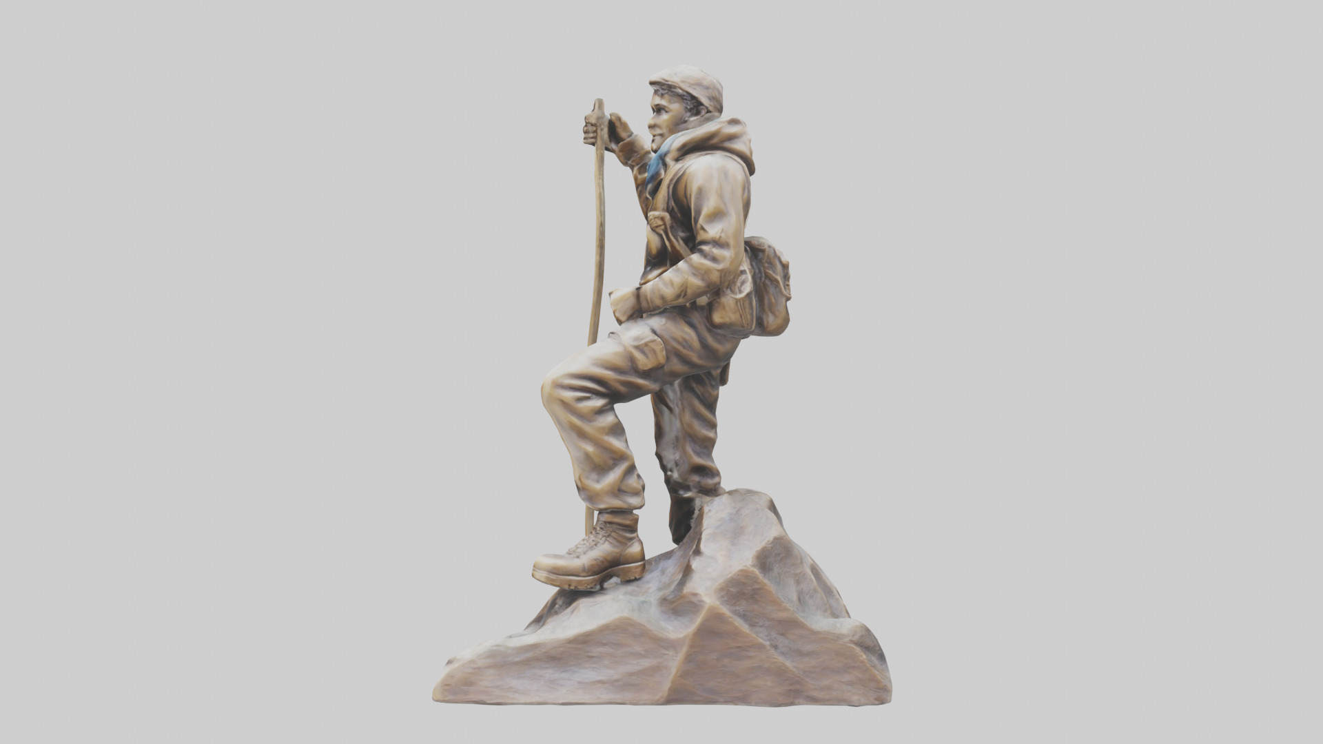 Mountain Climber Statue model 2 Low-poly 3D model_12
