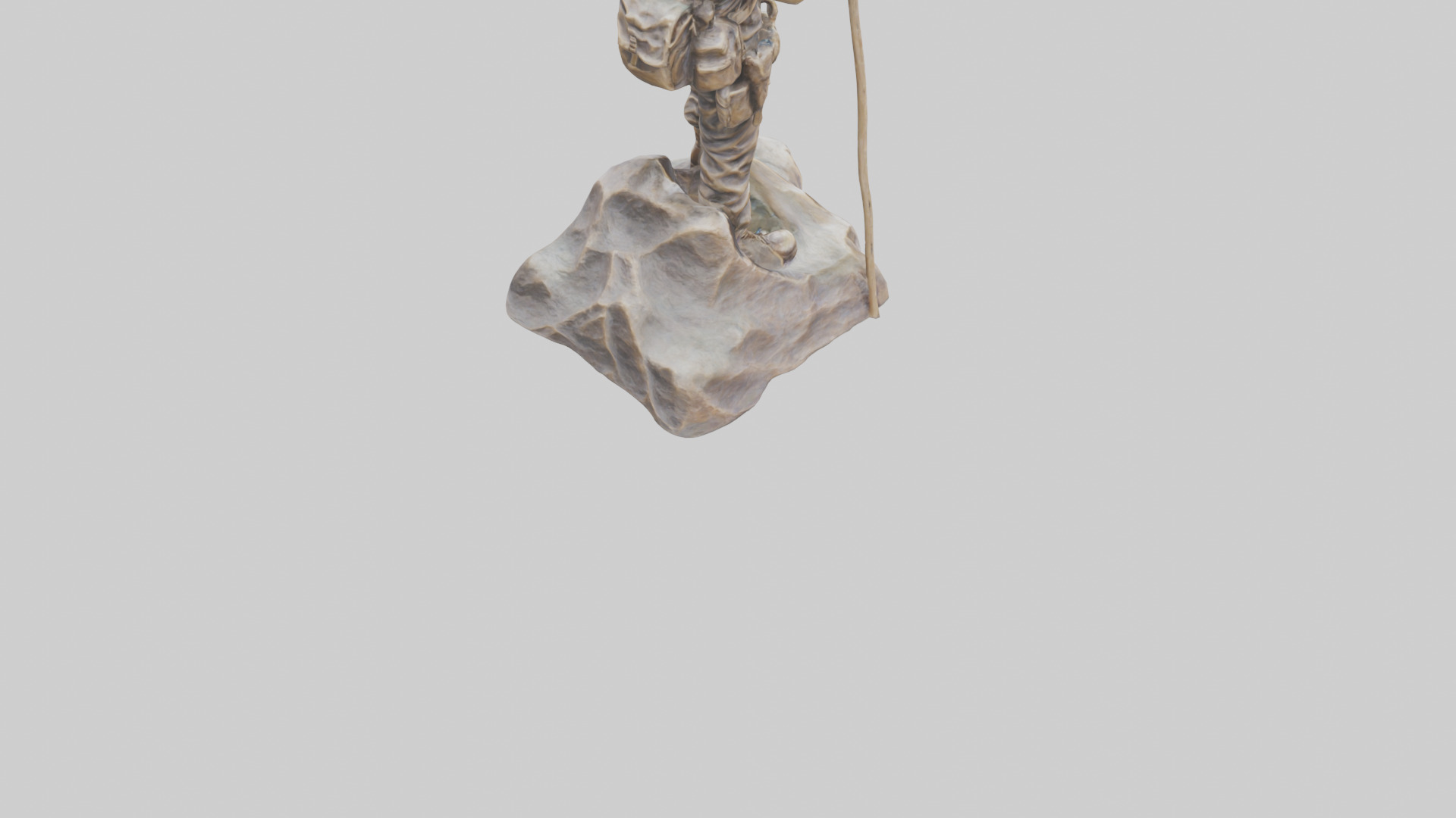 Mountain Climber Statue model 2 Low-poly 3D model_5