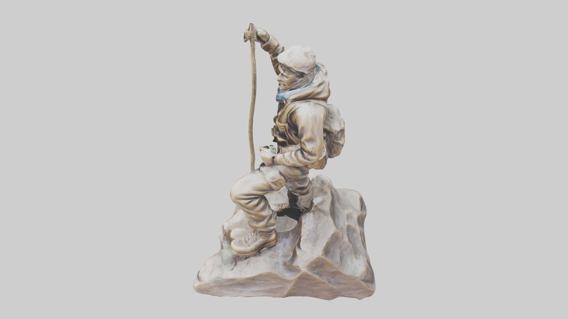 Mountain Climber Statue model 2 Low-poly 3D model_17