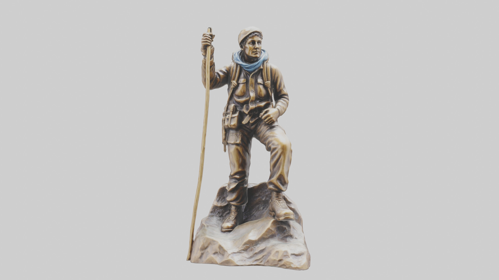 Mountain Climber Statue model 2 Low-poly 3D model_10