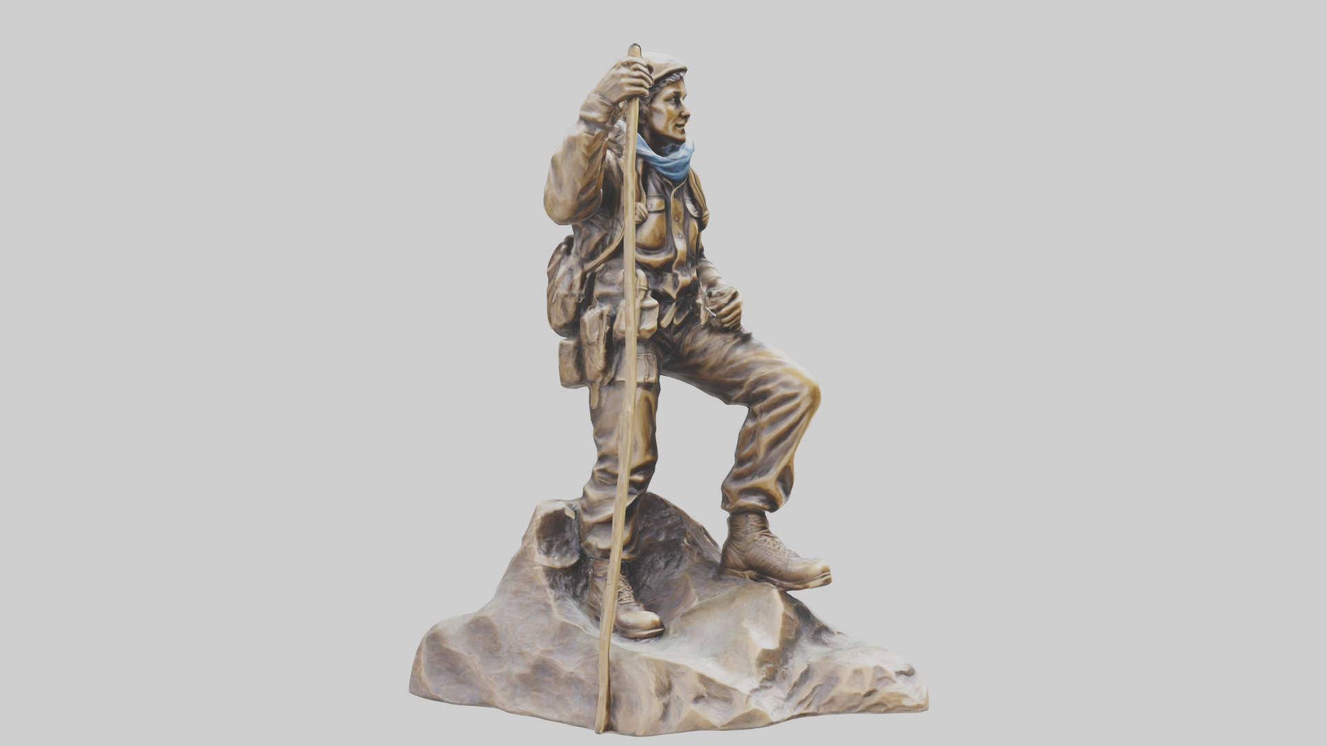 Mountain Climber Statue model 2 Low-poly 3D model_8