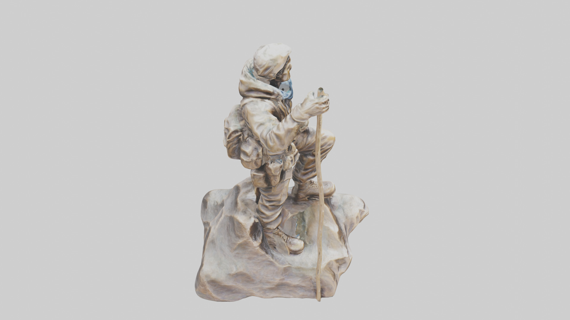 Mountain Climber Statue model 2 Low-poly 3D model_18