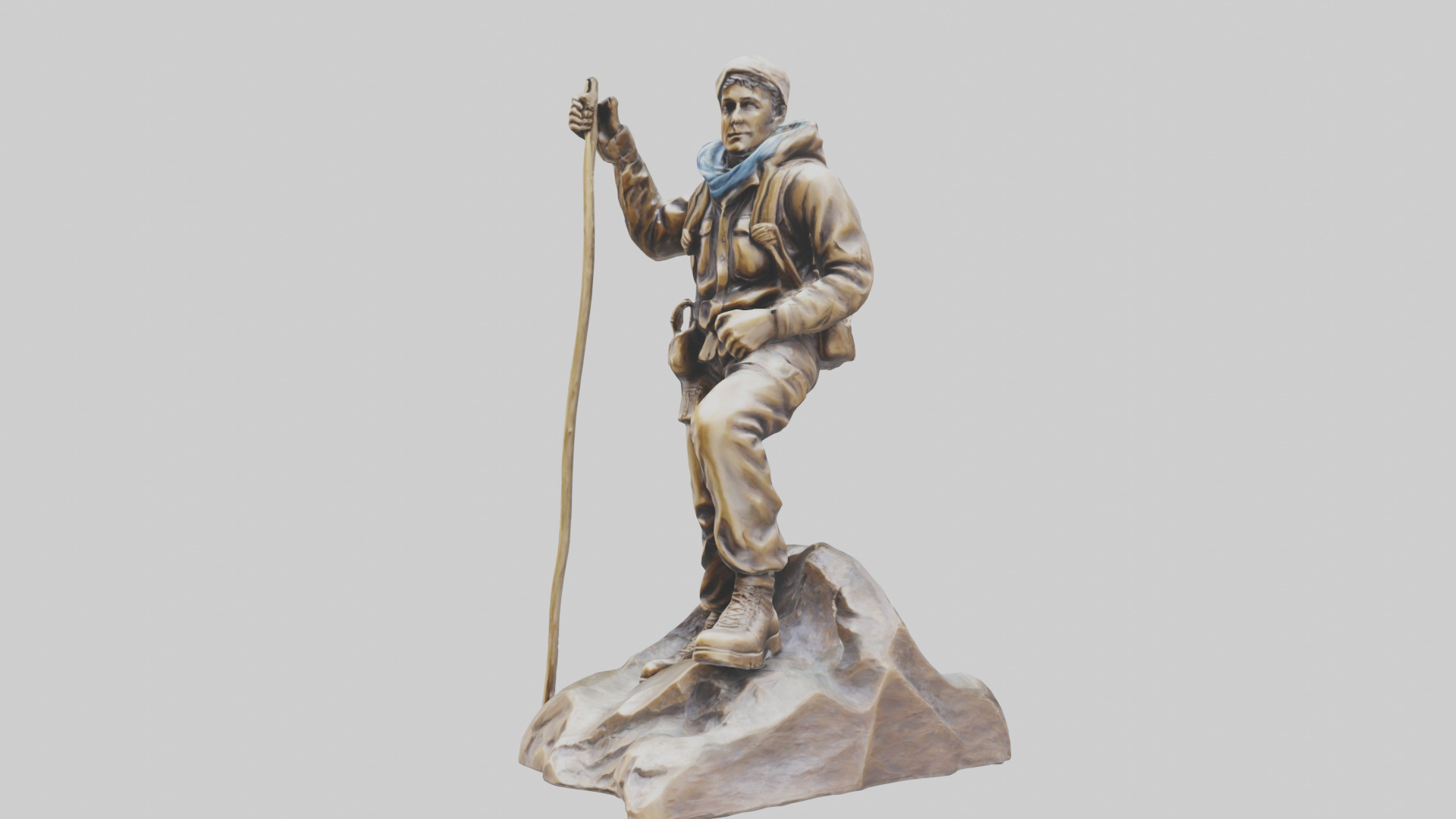 Mountain Climber Statue model 2 Low-poly 3D model_9
