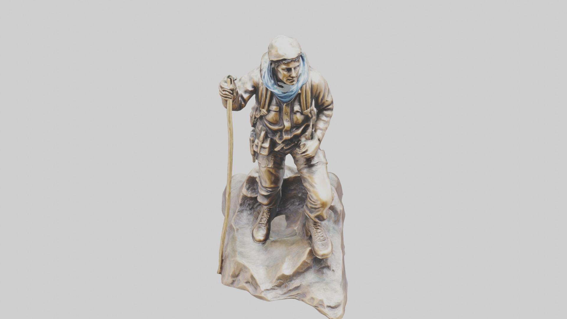 Mountain Climber Statue model 2 Low-poly 3D model_16