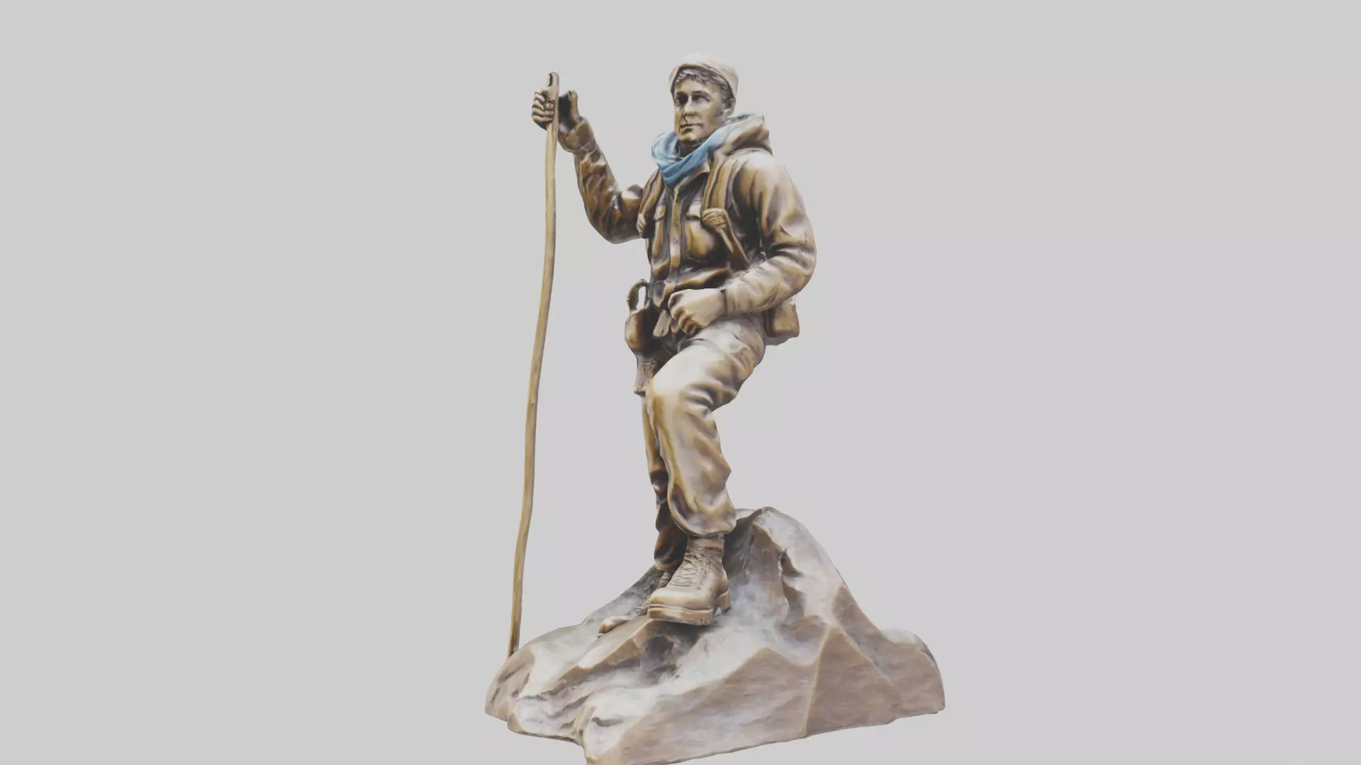 Mountain Climber Statue model 2 Low-poly 3D model_0