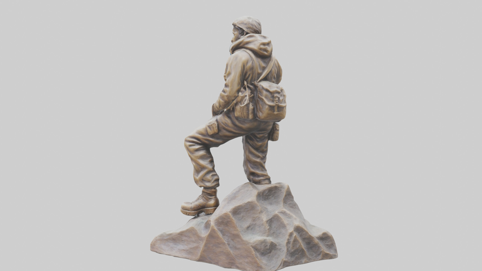 Mountain Climber Statue model 2 Low-poly 3D model_2