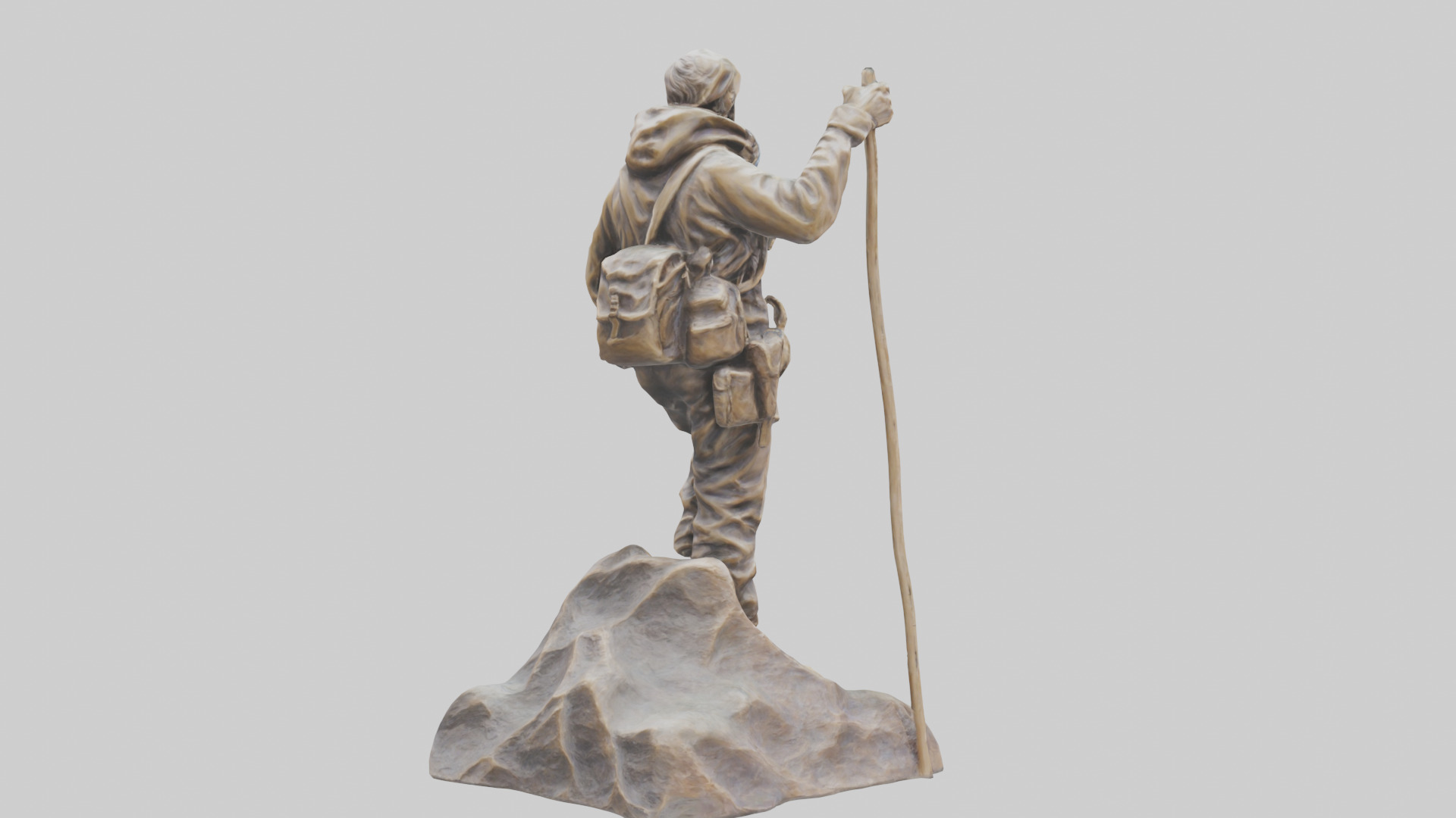 Mountain Climber Statue model 2 Low-poly 3D model_3