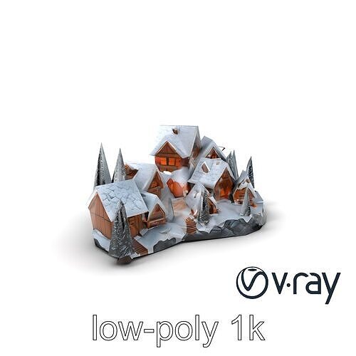 Enchanted Winter Village model pack Low-poly 3D model