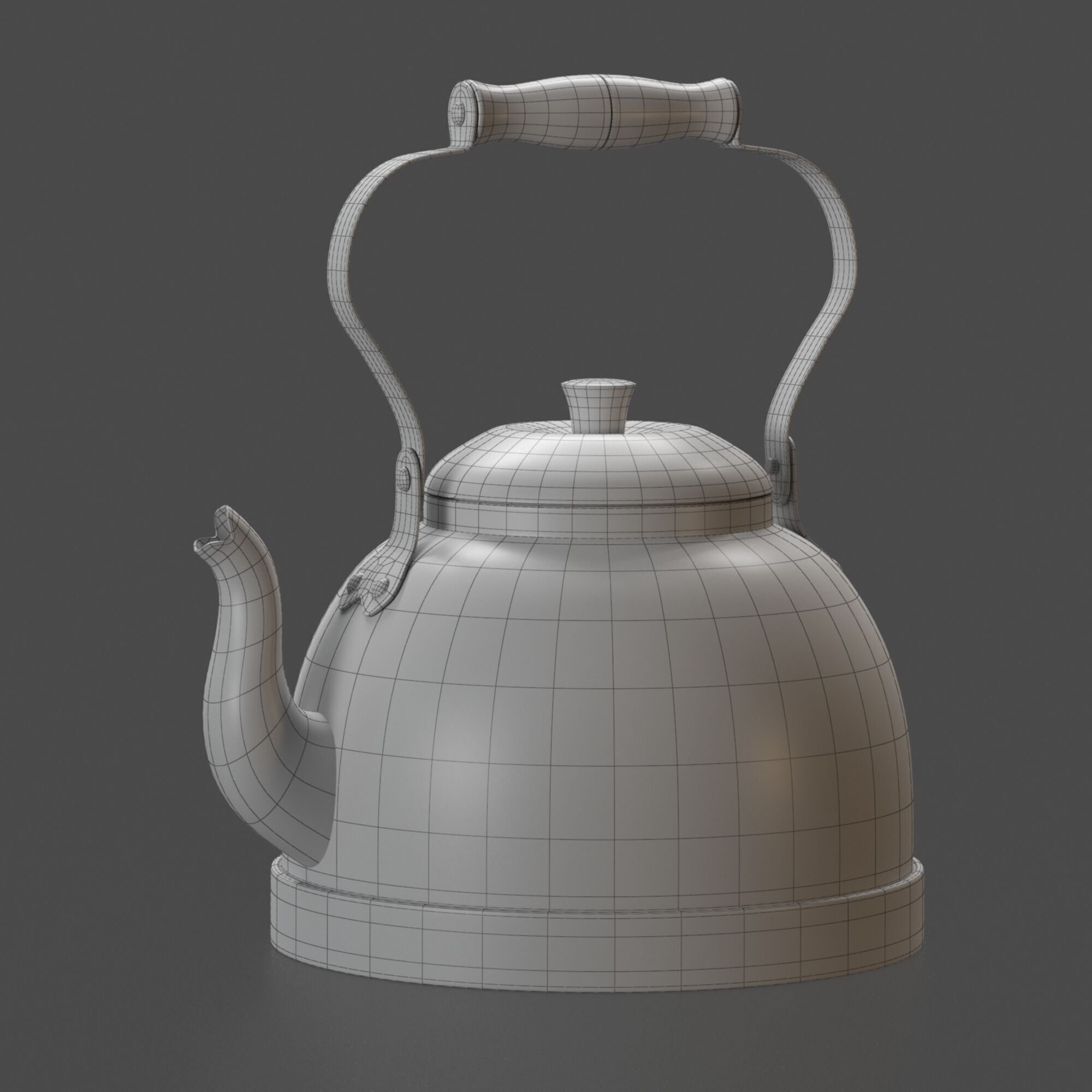Old brass teapot 3D model_15