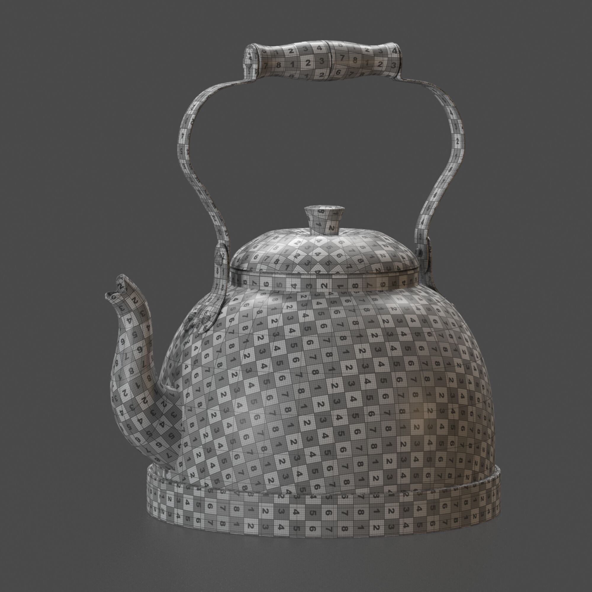 Old brass teapot 3D model_13