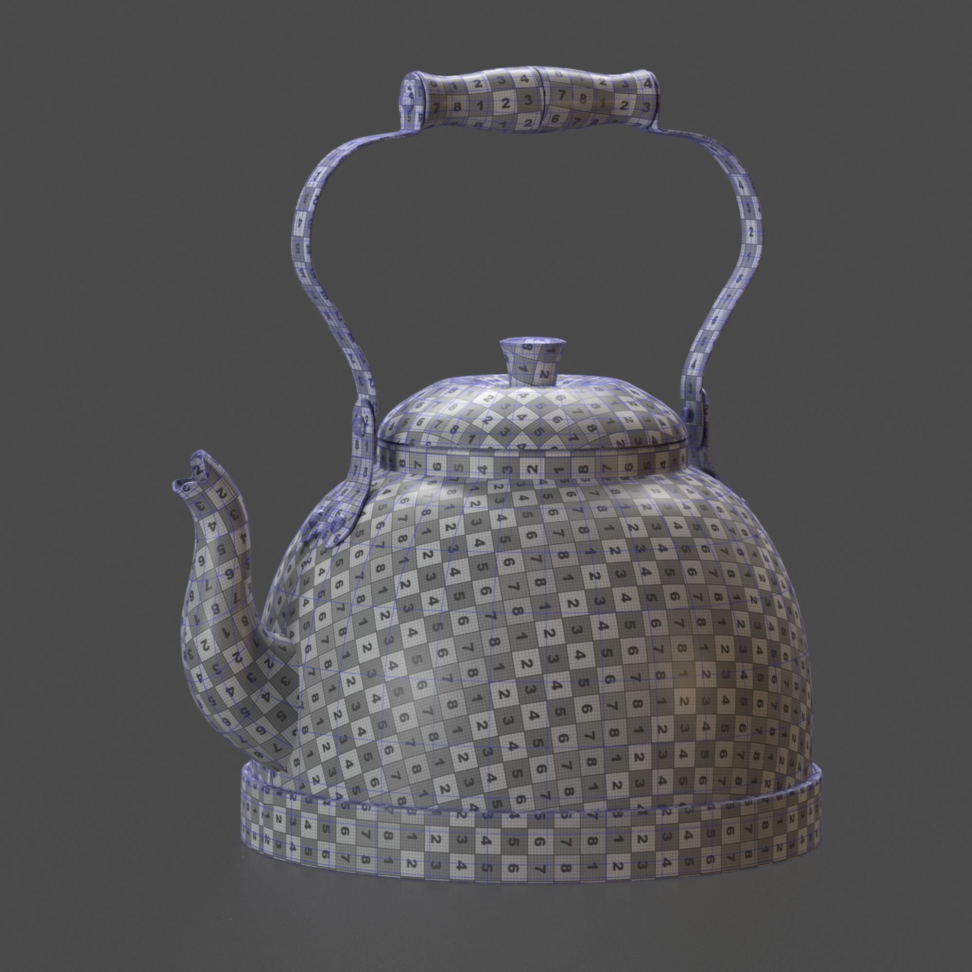 Old brass teapot 3D model_14