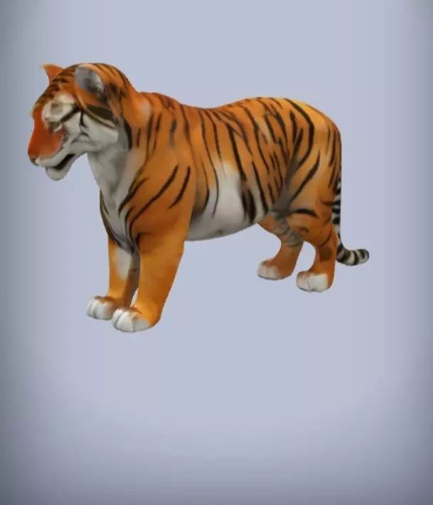 Fierce Red Tiger 3D Sticker 3D print model_0
