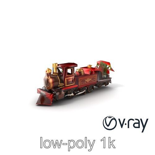 Nostalgic Holiday Train Set 3D model pack Low-poly 3D model