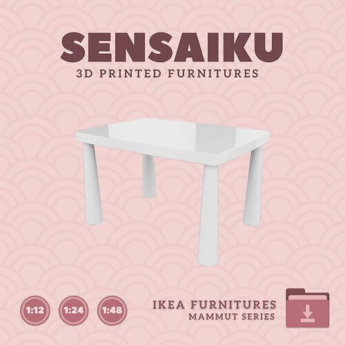 MAMMUT Childrens Table for Mini Dollhouse IKEA 3D Print 3D print model