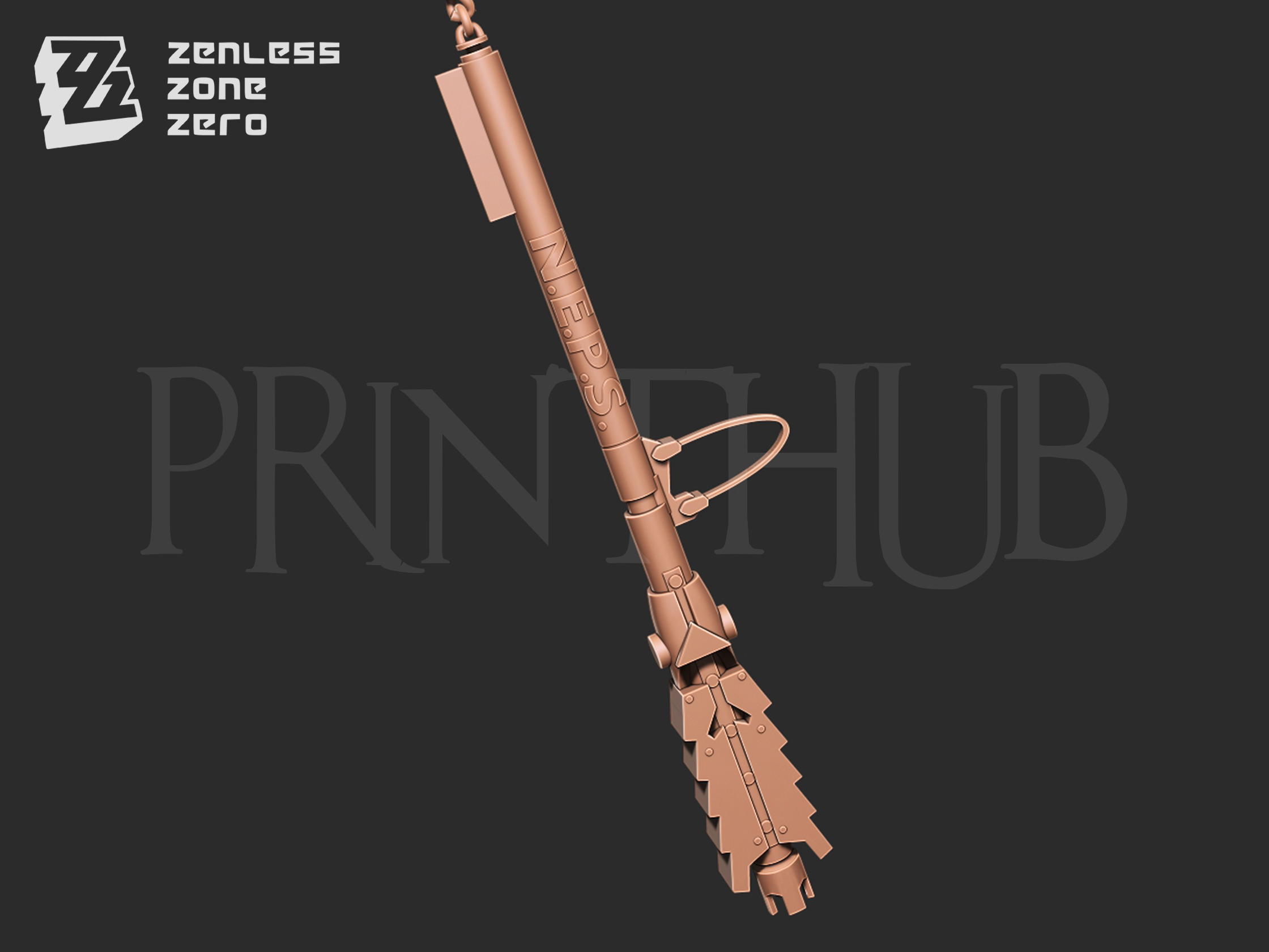 Zenless zone zero Qingyi three section staff for cosplay 3D print model_6