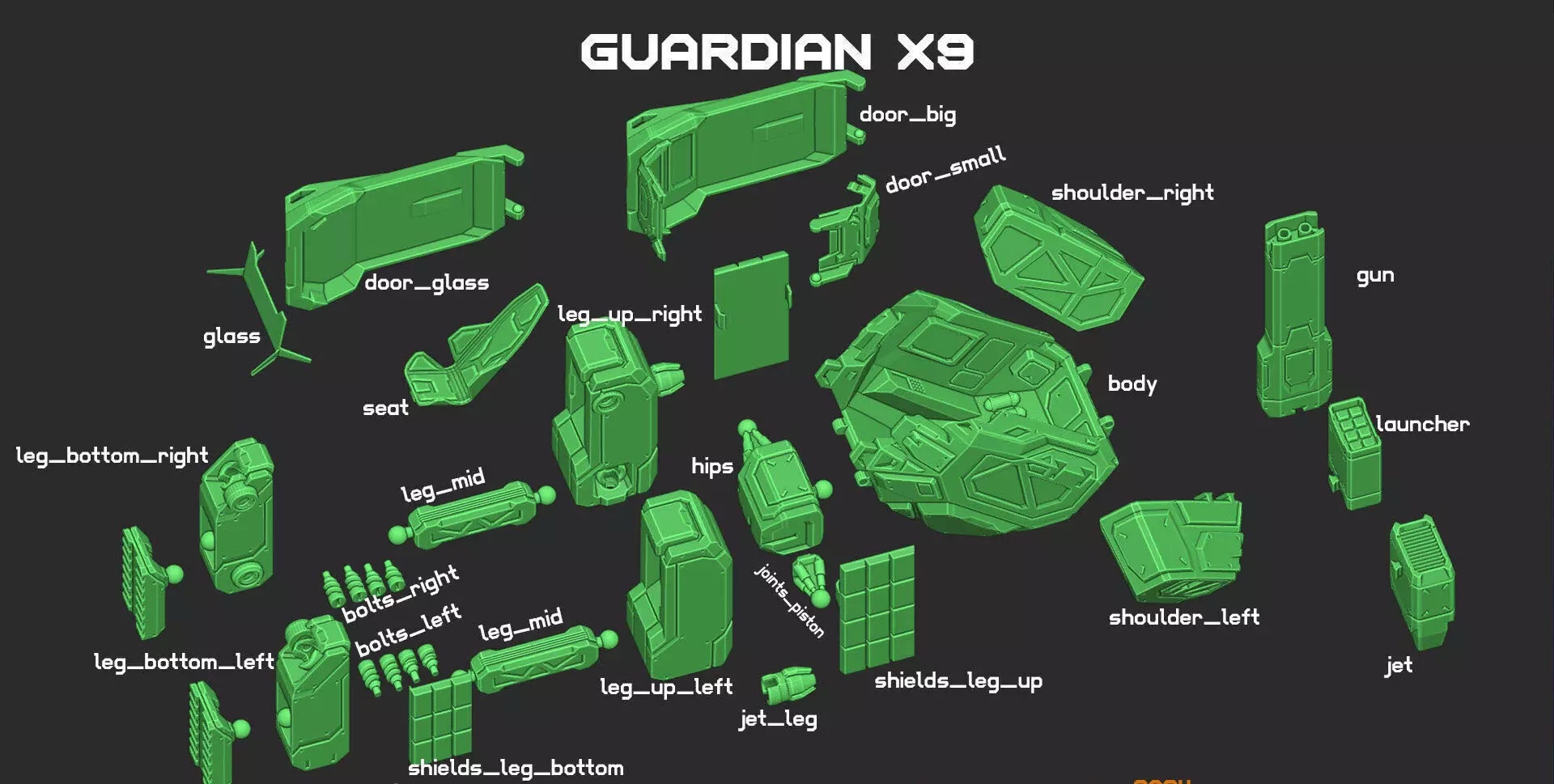 GUARDIAN mech 3D print model_3