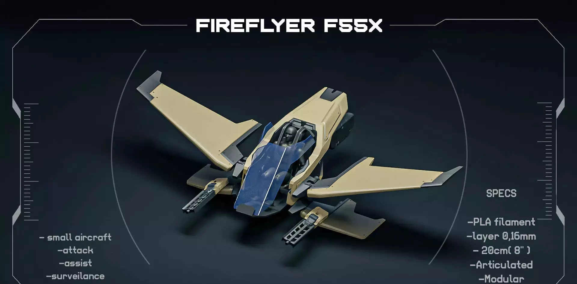 FIREFLYER aircraft 3D print model_0