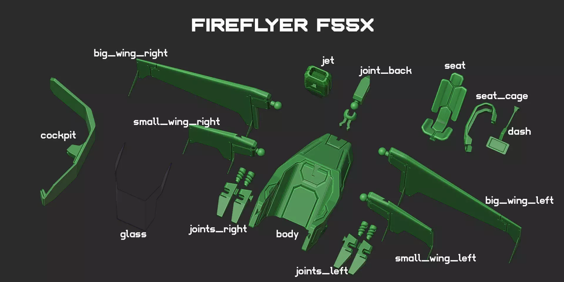 FIREFLYER aircraft 3D print model_2