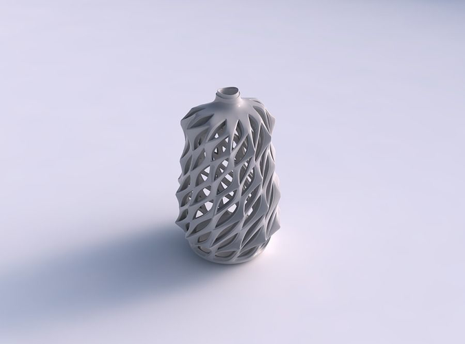Vase flared twisted small with smooth cuts, sharp edges and e... 3D print model