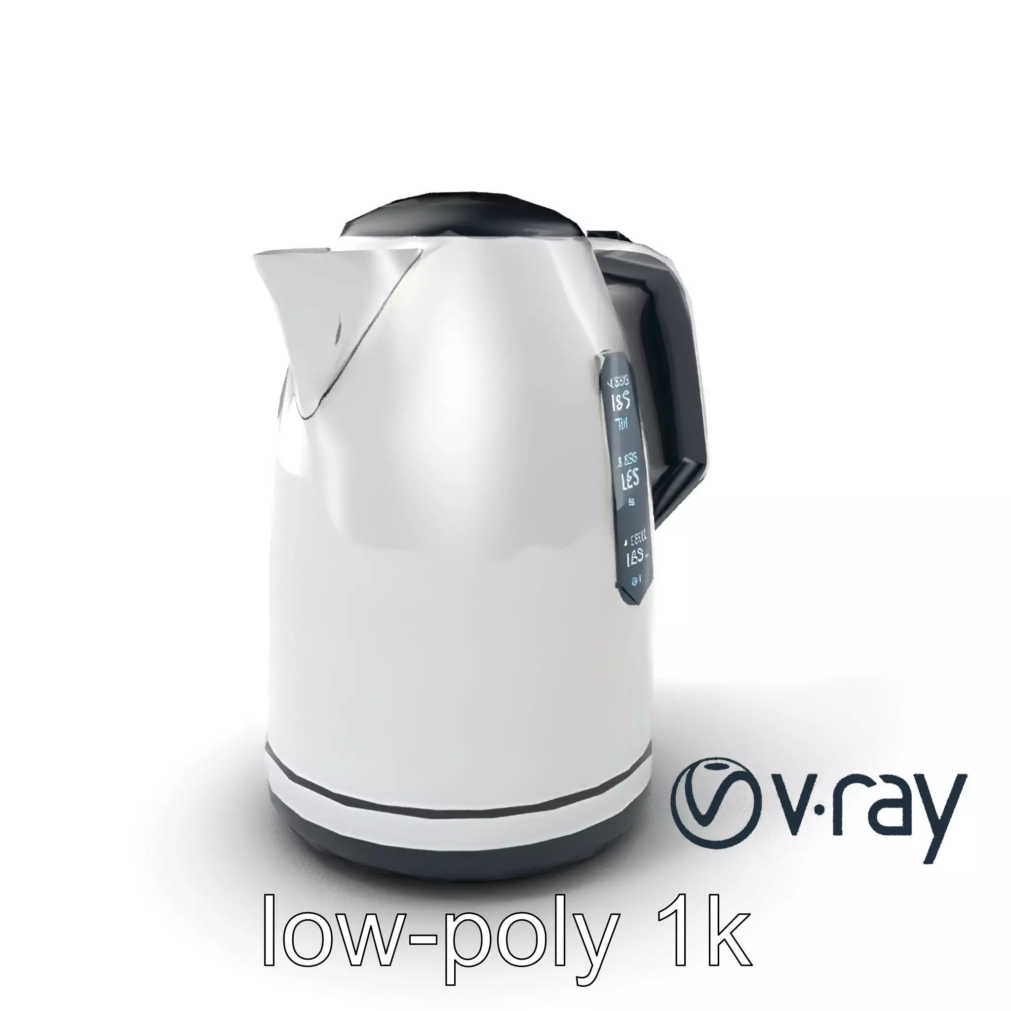 Elegant Electric Kettle Stainless Steel model pack Low-poly 3D model