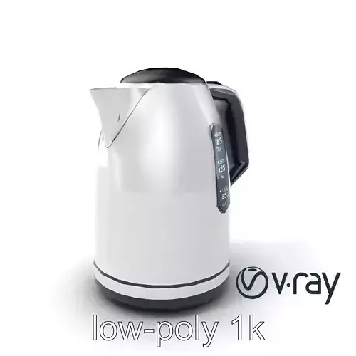 Elegant Electric Kettle Stainless Steel model pack Low-poly 3D model