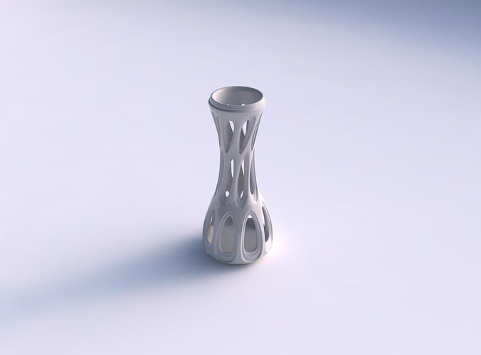 Vase flared with smooth beveled cuts widened top 3D print model