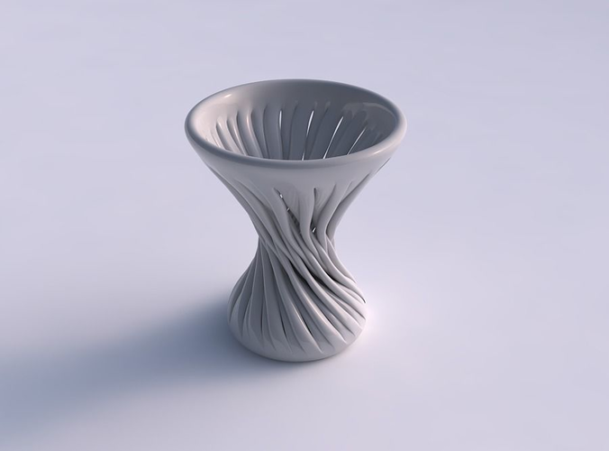 Vase hourglass twisted with muscle structure twisted and squeezed