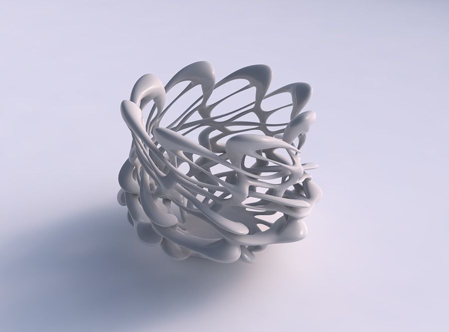 Vase flared with intelacing soft edged lattice wide middle 3D print model_0