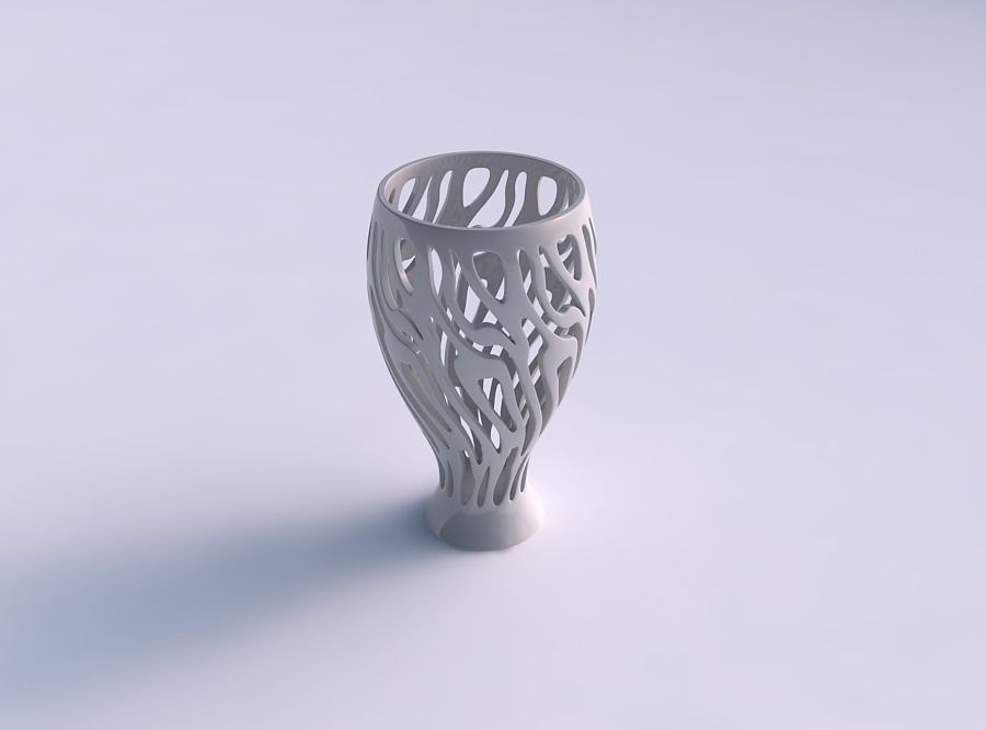 Vase glass shaped with twisted smooth cuts twisted and squeezed 3D print model