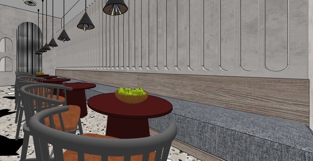 Modern Cozy Coffee Shop Small Space Low-poly 3D model_14