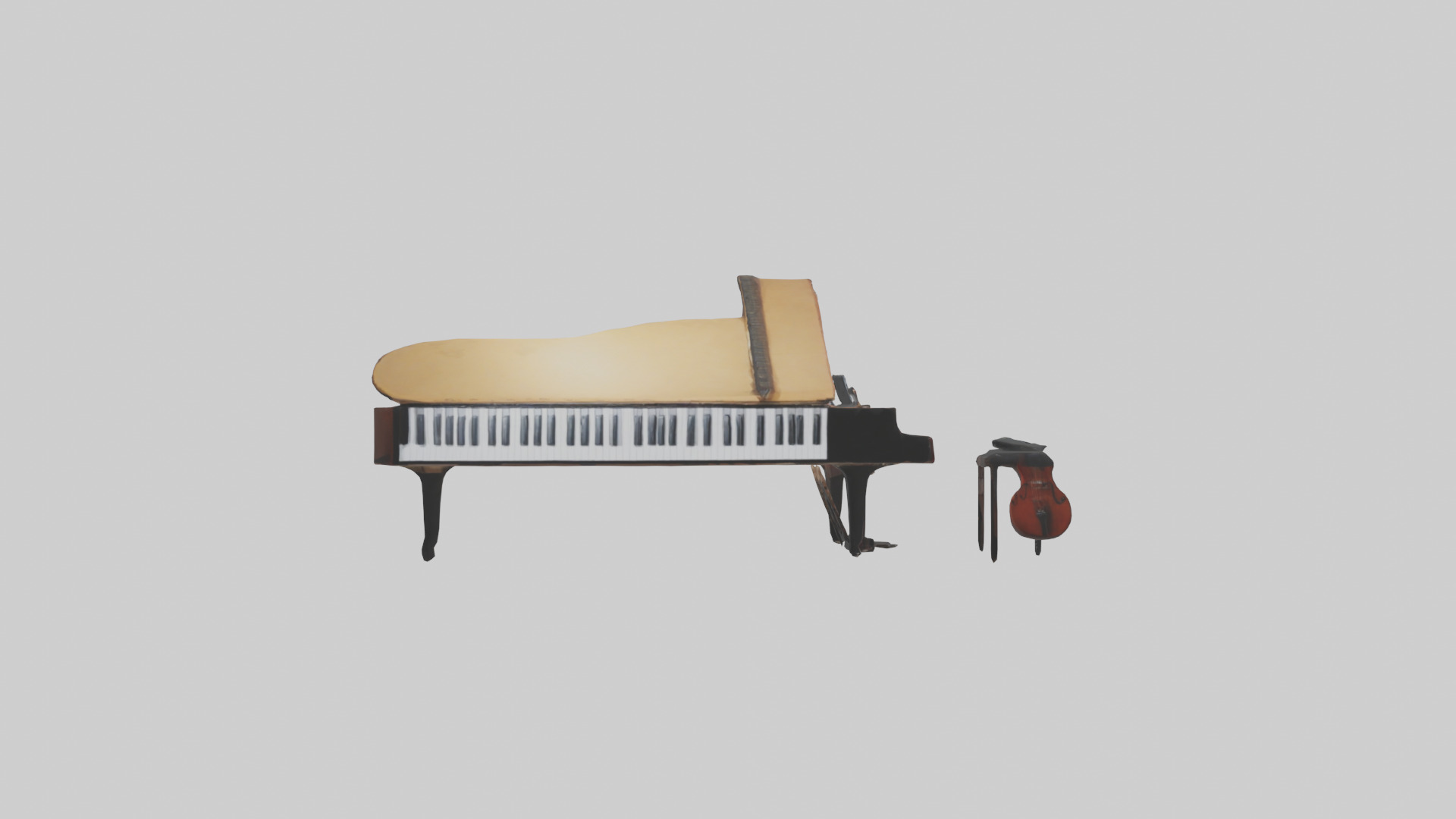 Music Practice Room Low-poly 3D model_12