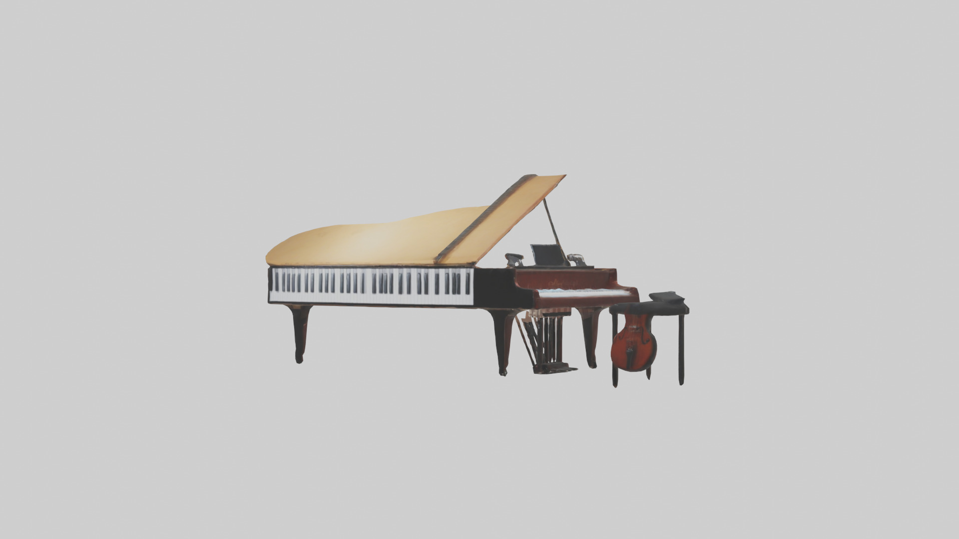 Music Practice Room Low-poly 3D model_1
