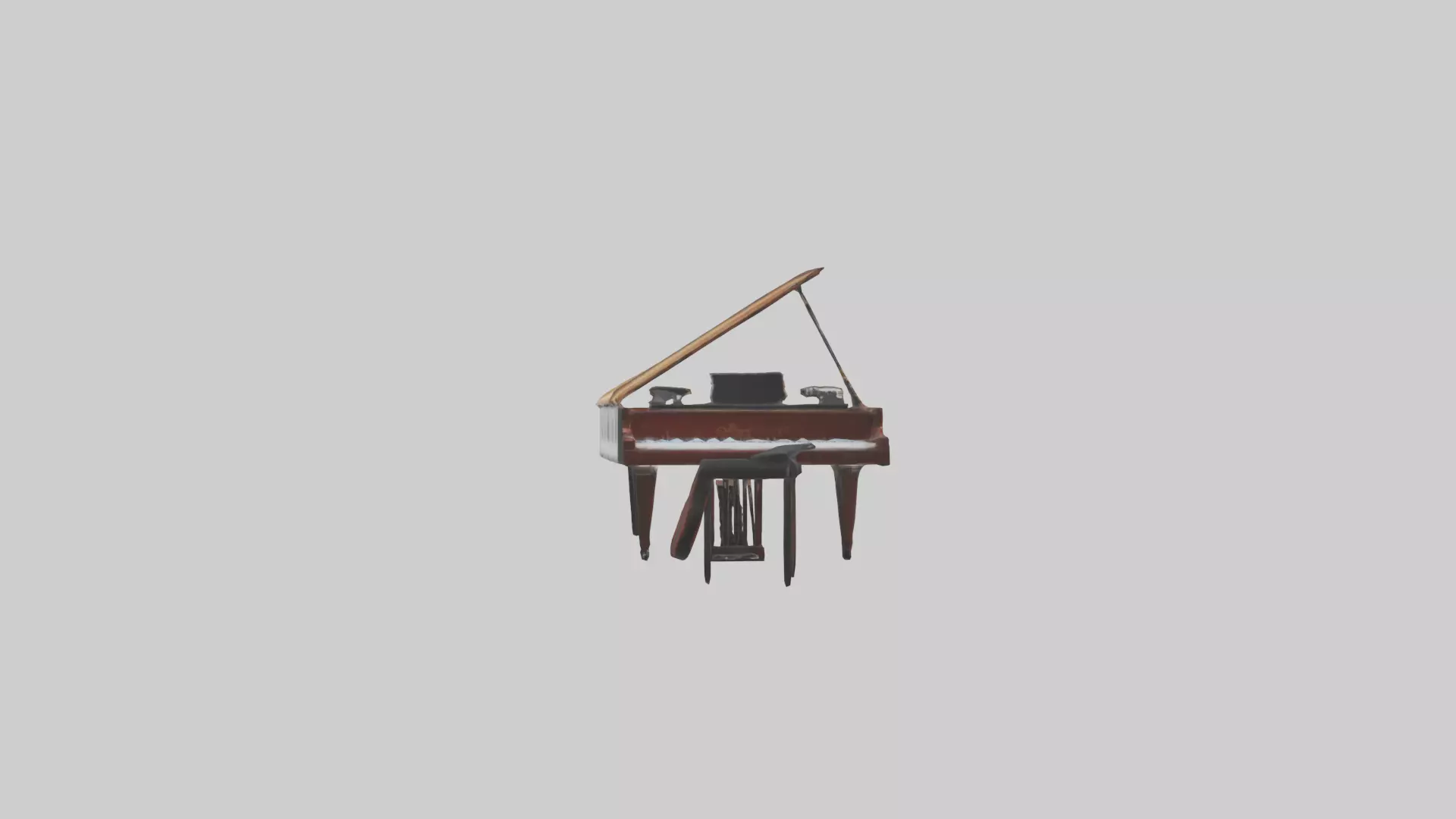 Music Practice Room Low-poly 3D model_0