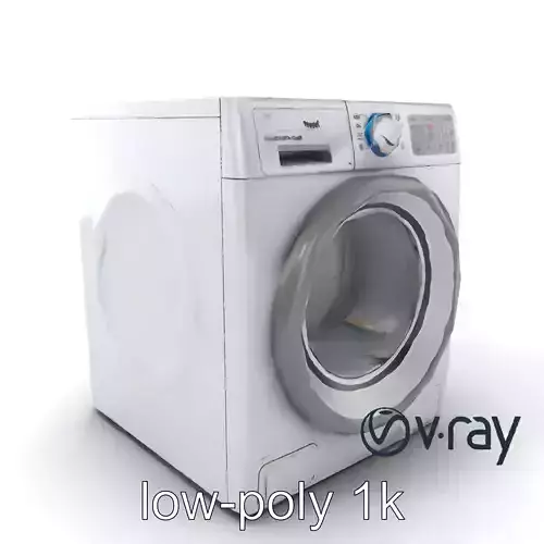 High-Performance Washing Machine Front-Loading model pack Low-poly 3D model
