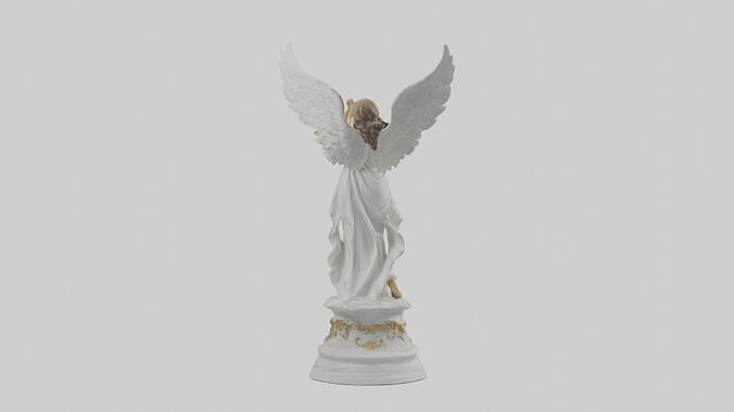 Musical Angel statue model Low-poly 3D model