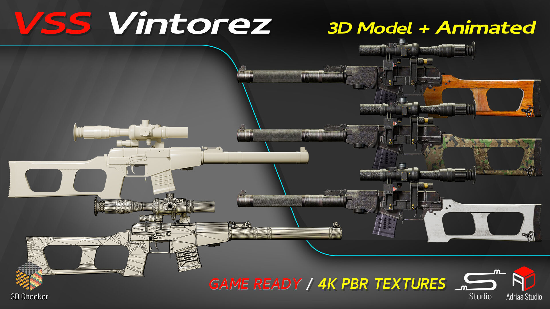 Vss Vintorez Low-poly 3D model_9
