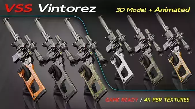 Vss Vintorez Low-poly 3D model