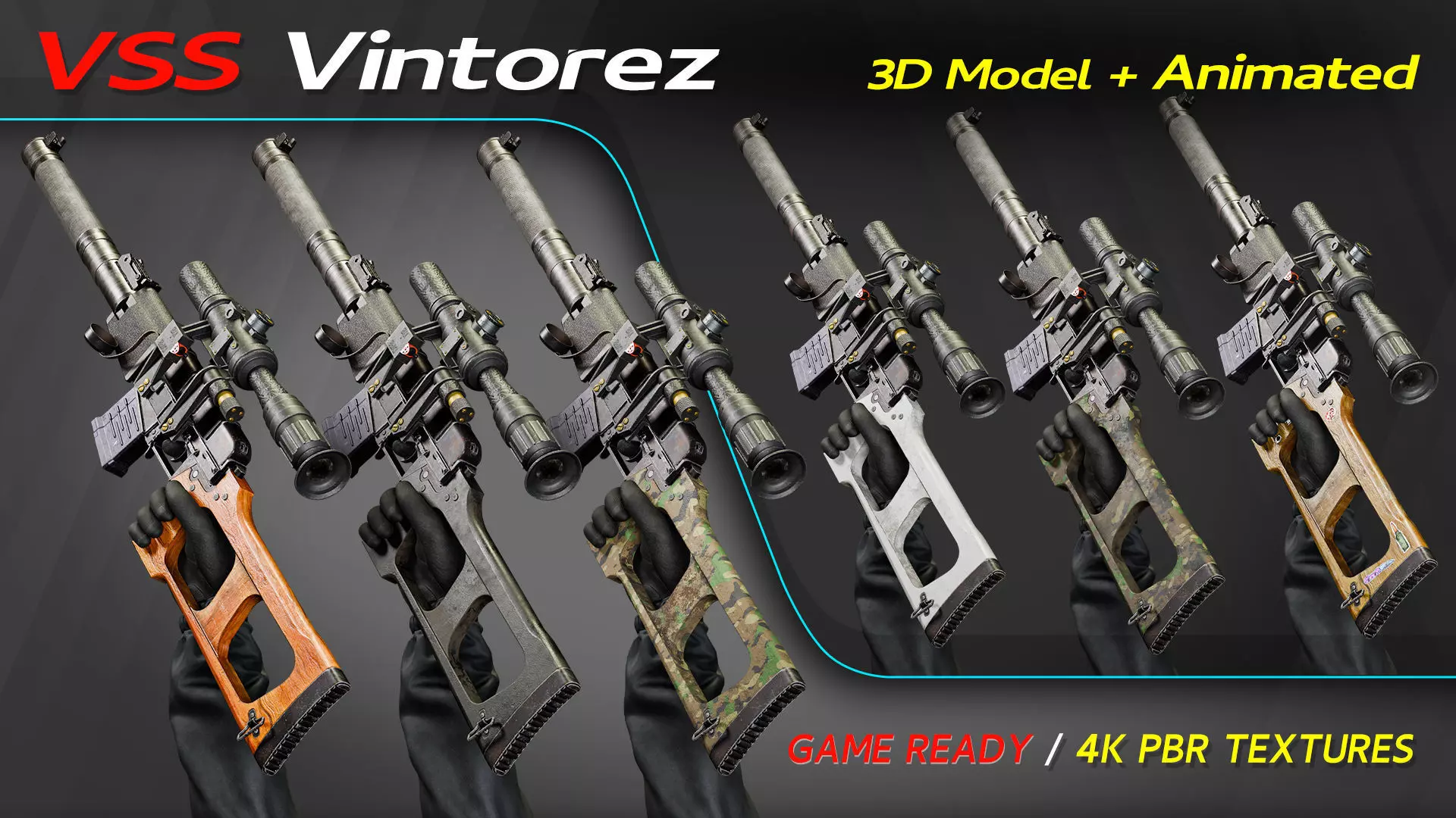 Vss Vintorez Low-poly 3D model_0