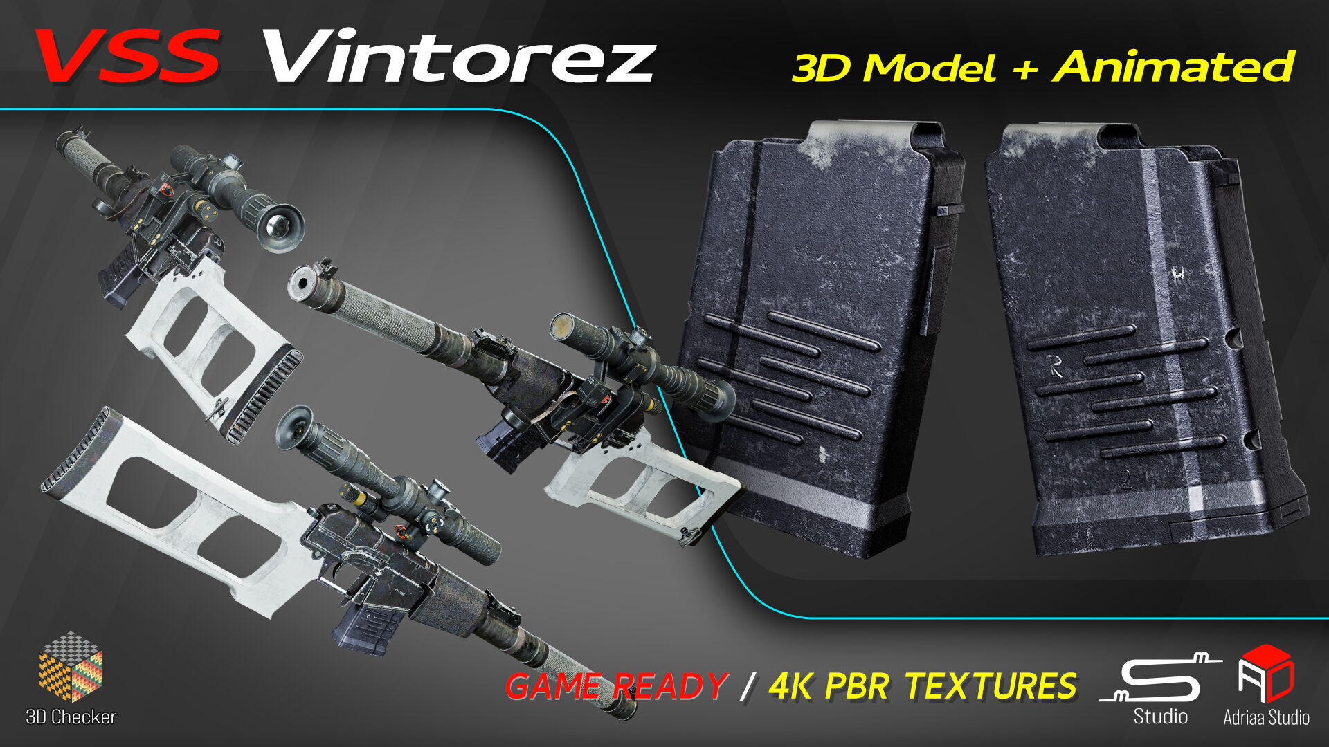 Vss Vintorez Low-poly 3D model_8