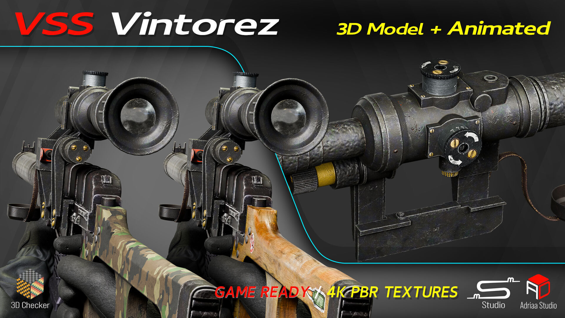 Vss Vintorez Low-poly 3D model_3