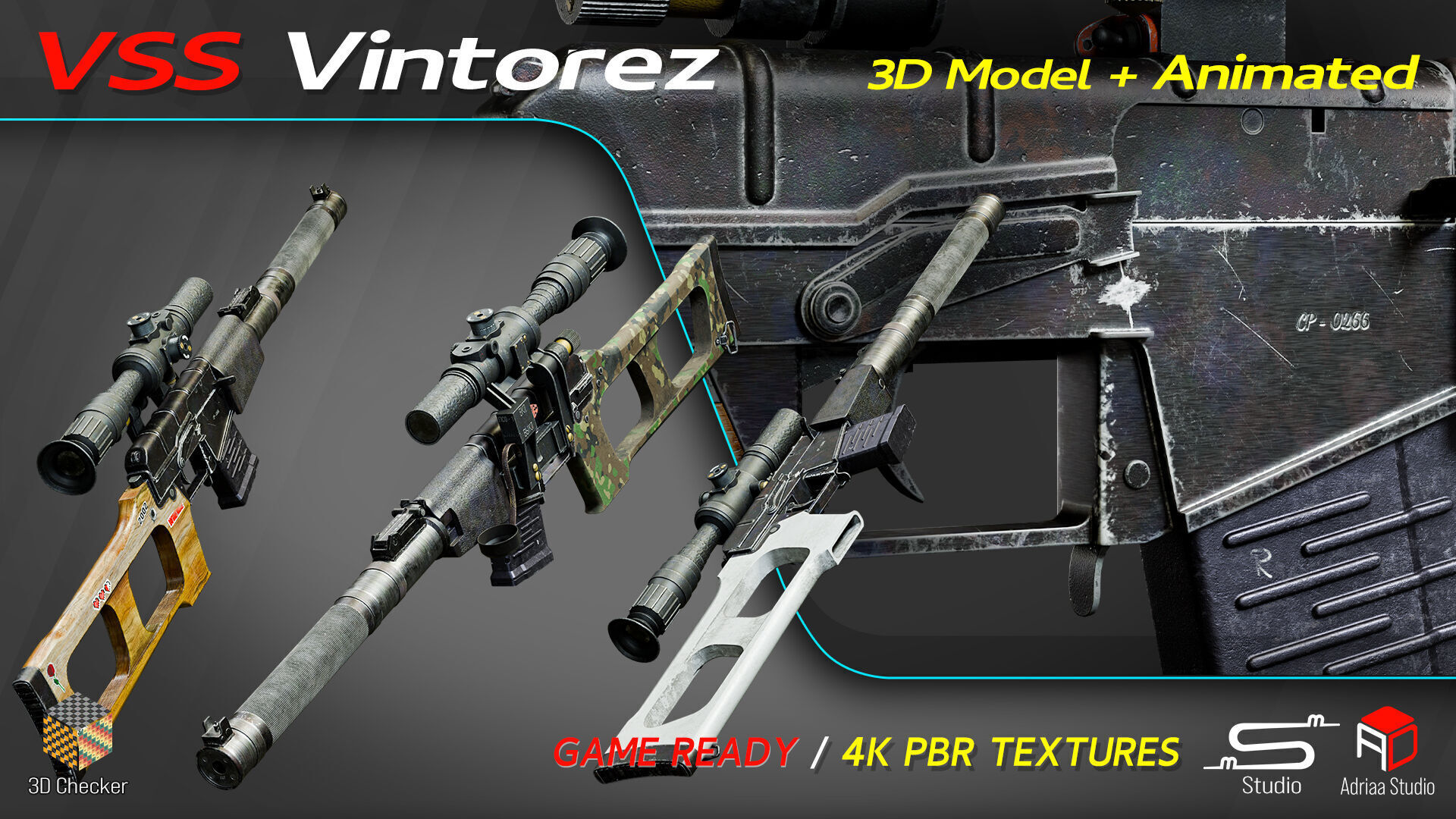 Vss Vintorez Low-poly 3D model_5