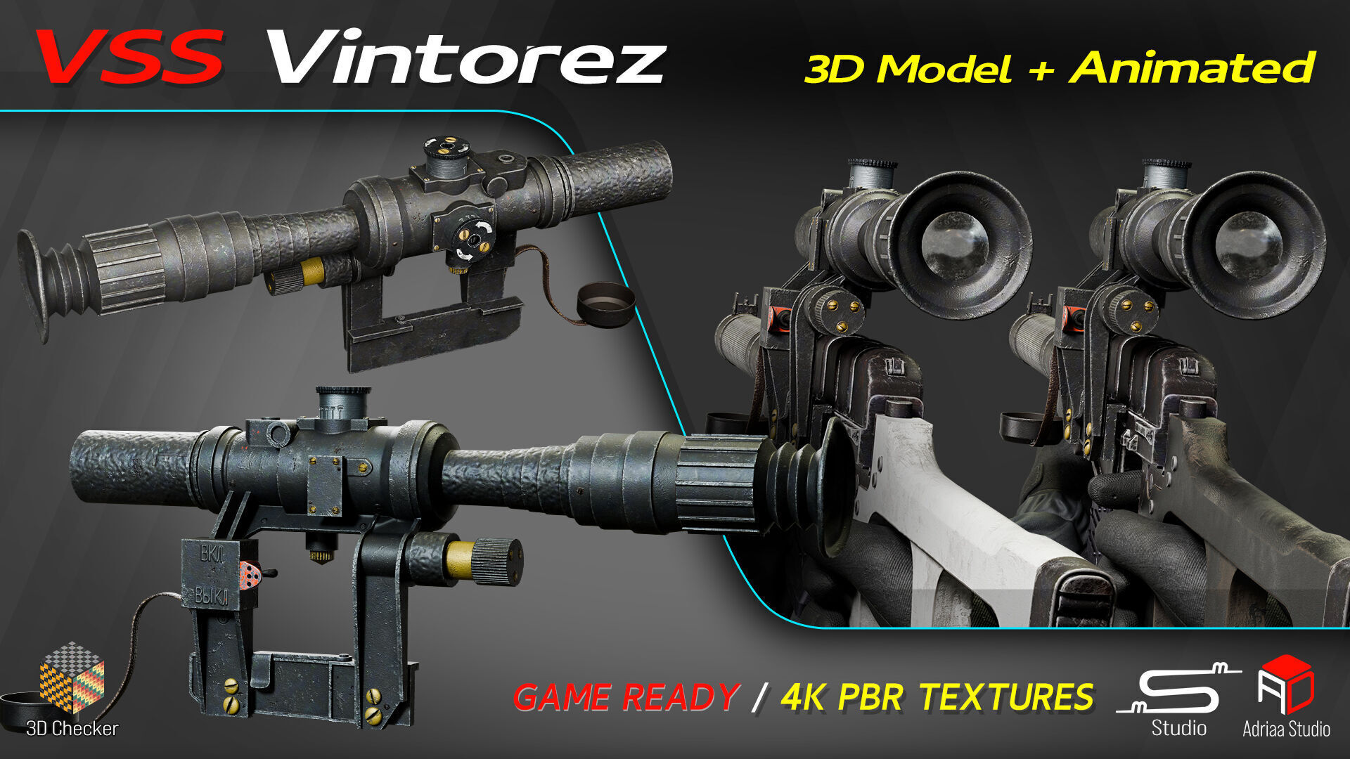 Vss Vintorez Low-poly 3D model_7