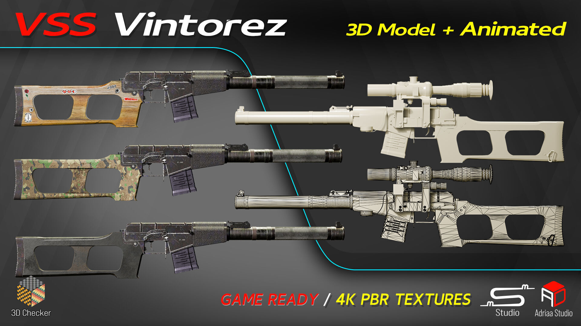 Vss Vintorez Low-poly 3D model_10