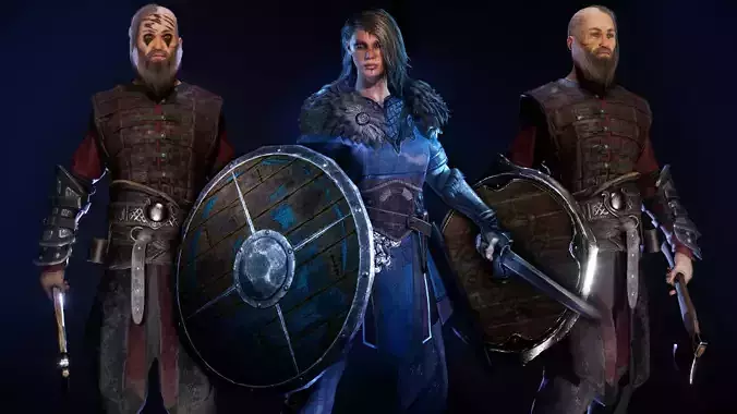 Viking package Low-poly 3D model
