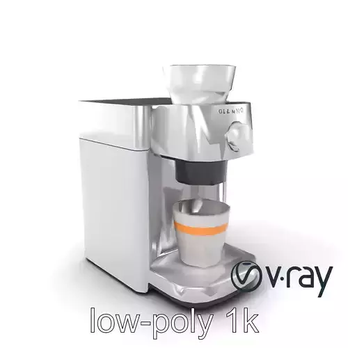 Elegant Coffee Maker 3D Model Pack with Brushed Stainless Ste... Low-poly 3D model