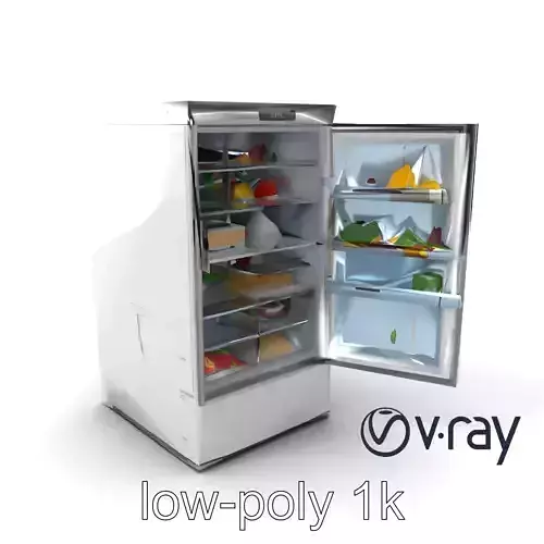 Modern Smart Refrigerator with Stainless Steel Finish model pack Low-poly 3D model