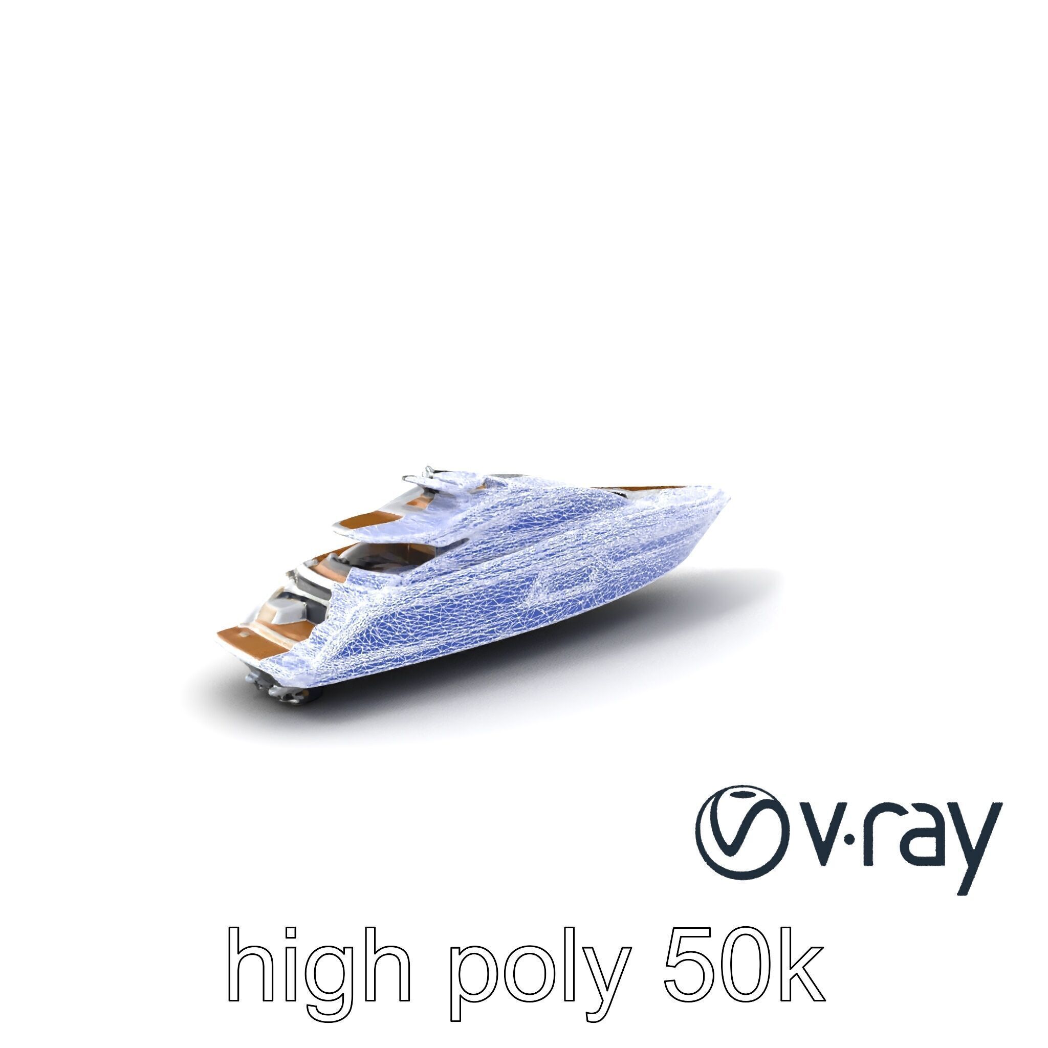 Super-Speed Luxury Yacht Model Pack with Aerodynamic Styling Low-poly 3D model_8